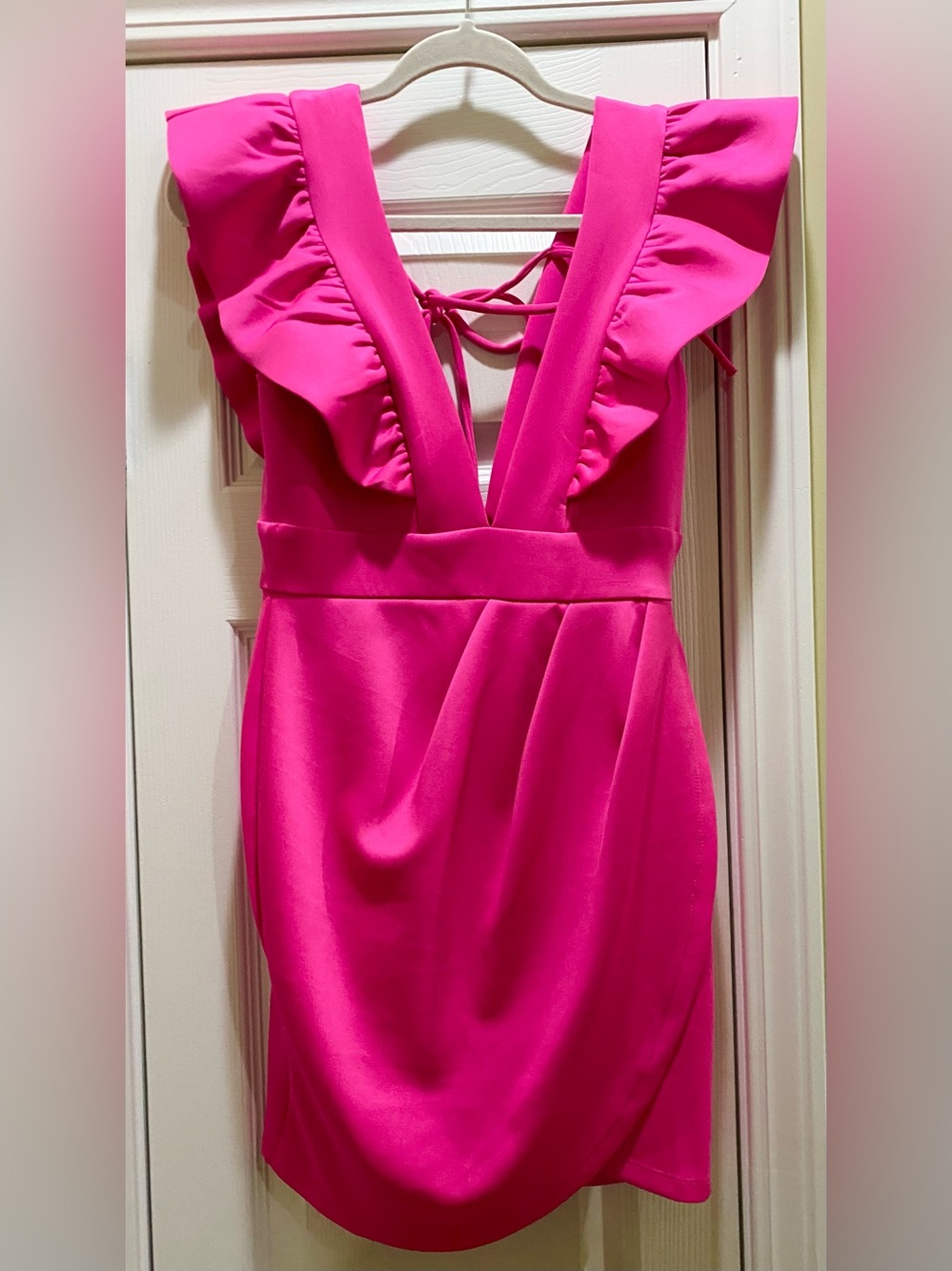 The Vintage Shop Hot Pink Ruffle Dress